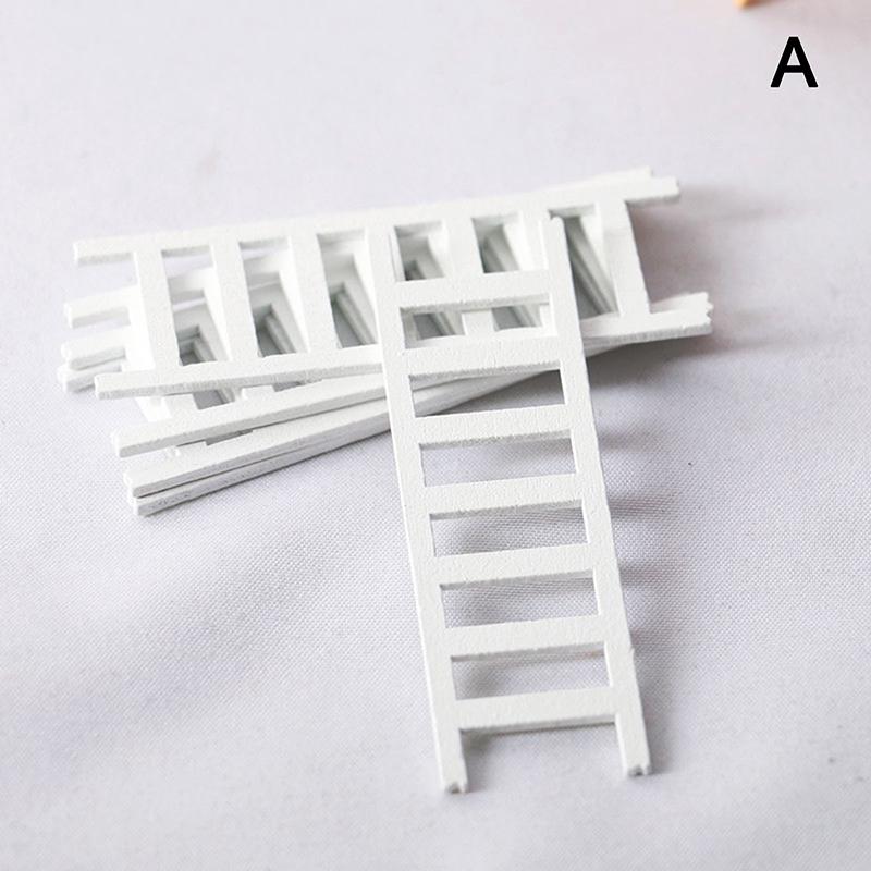 5Pcs 1:12 Dollhouse Miniature Furniture Wooden Ladder Stairs Home Decoration