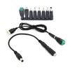 Универсальный USB-кабель питания DC5.5x2.1 мм с 8 сменными адаптерными головками для удобства в путешествиях