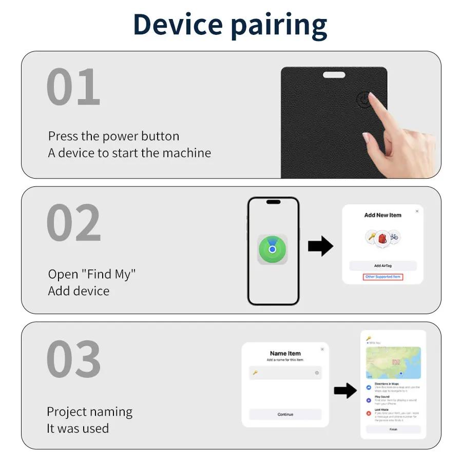 Anti Loss GPS Smart Tag Bluetooth Location Card IPX5 Waterproof Wireless Charge For IPhone Apple Find My App Airtag Replacement
