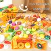 Трансграничный набор игрушек для резки фруктов для детей: Игровой набор «Корзина с овощами и фруктами» и кухонная утварь для игры в пиццерию для мальчиков и девочек