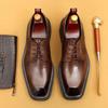 [Эксклюзив для VIP] Мужские кожаные туфли дерби в корейском стиле с квадратным носком — формальные и повседневные