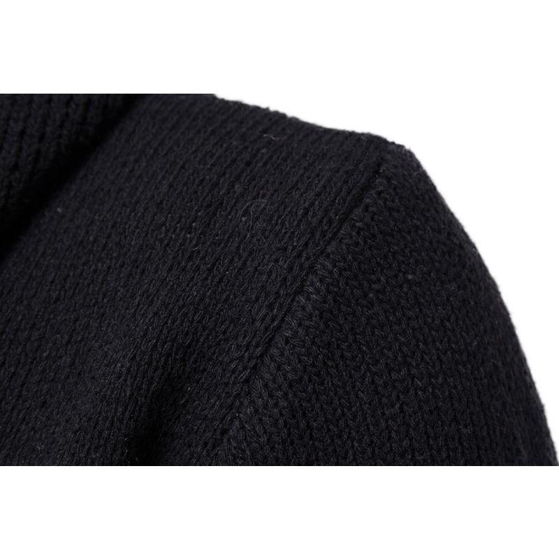 Мужской кардиган с капюшоном, толстый свитер, зимний новый свитер, чтобы носить теплое повседневное пальто, тонкое удобное модное черное пальто