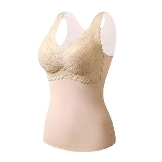 Жилет с V-образным вырезом без рукавов с нагрудными вкладышами, нижнее белье, жилет, бесшовный, бархатная подкладка