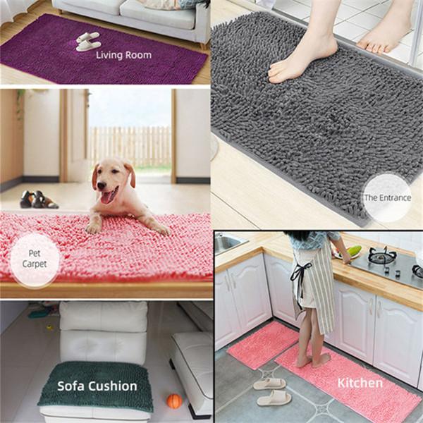 Thicken Chenille Bath Mat Non-slip Bathroom Rugs Door Absorbent Pad Mat Shaggy Mats Rug for Entrance Sofa Pet Carpet