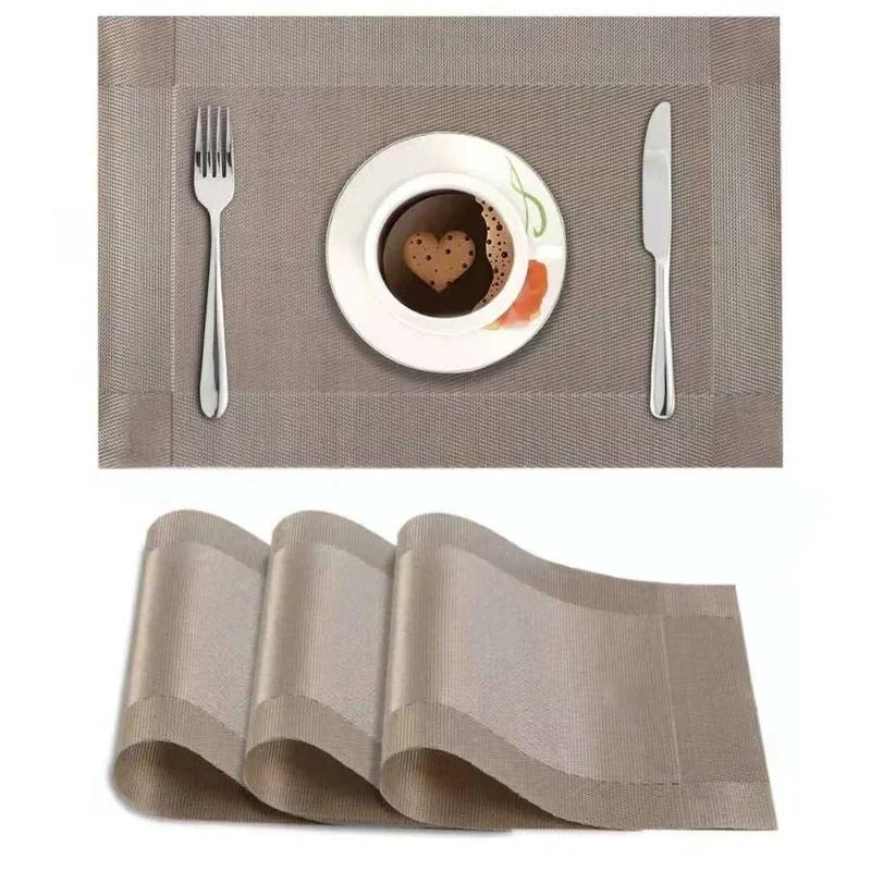 Dining Table Mat, Non - Slip Placemat Set, Kitchen Accessories, Cup Coaster, Wine Pad, Set of 2 / 1pc PVC Washable Placemats