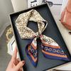 Роскошный дизайнерский печатный шаль-платок квадратный для женщин атласный летний платок-накидка женские повязки на голову лента повязка на голову бандана