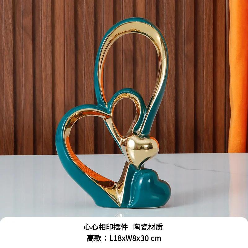 Скандинавская романтическая атмосфера скульптура украшение керамическая любовная связь свет роскошь сочетание домашний День святого Валентина украшение