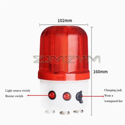 220V LED Alarm Light Road Safety Traffic Warning Light Highway Barricade Flashing Rotating Explosion Lights With Sound