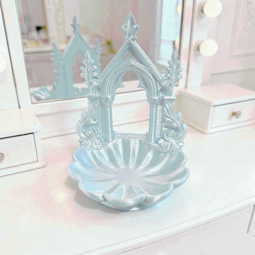 Gothic Style Jewelry Organizer Tray Arch Shape Home Decorative Ornament Dressing Table