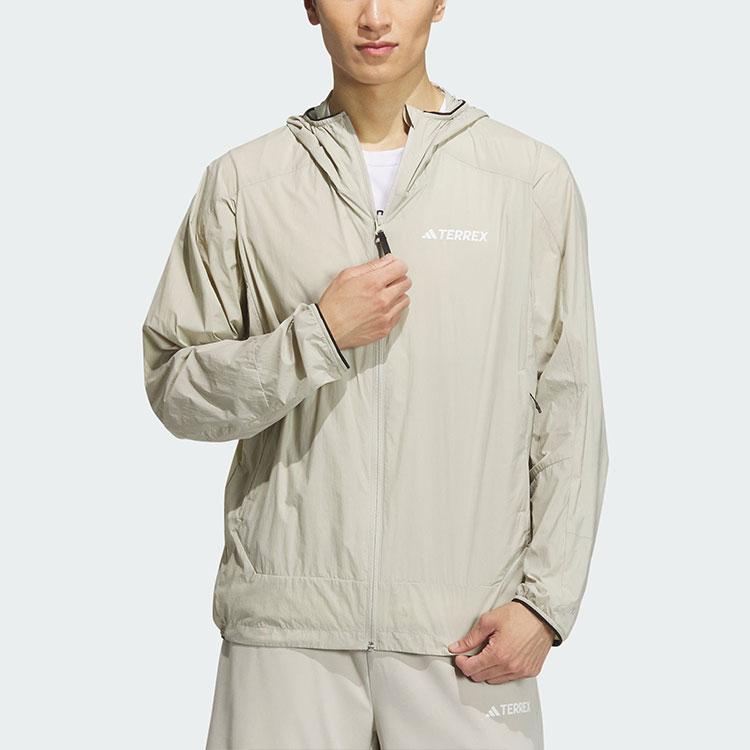 adidas Унисекс ветровка с капюшоном WIND.RDY Бежевая Азиатский размер IS0270