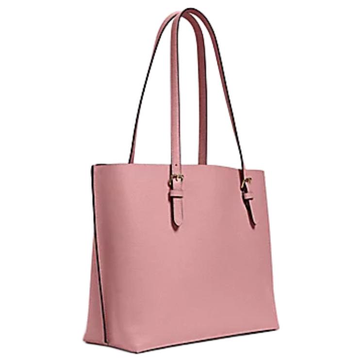 Coach Mollie Solid Top Zip Leather And Fabric Tote Bag Women tote bags Pink 1671-IMOUS