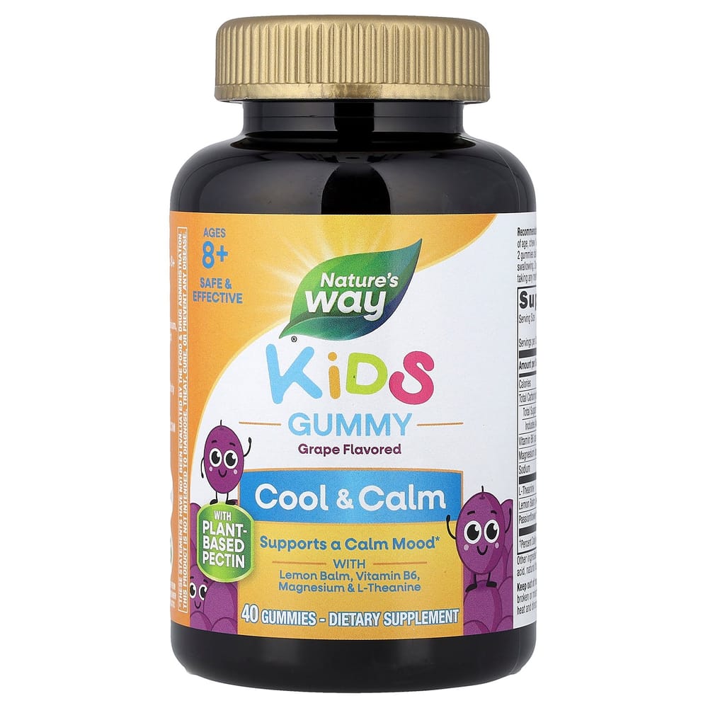 Nature's Way Kids Cool, Calm & Collected Grape Gummies for Ages 8+, 40 Count