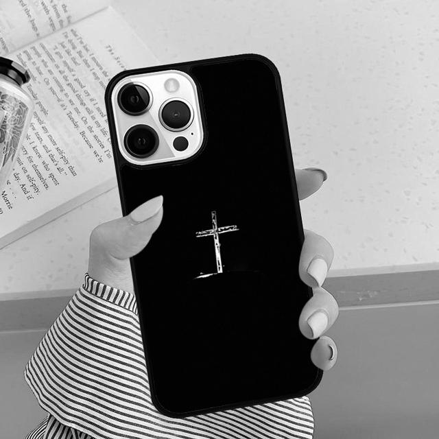 Cross on Bible Christian Catholic phone Case For iPhone 16 15 14 Plus XR XS apple 16 11 12 13 mini Pro Max coque