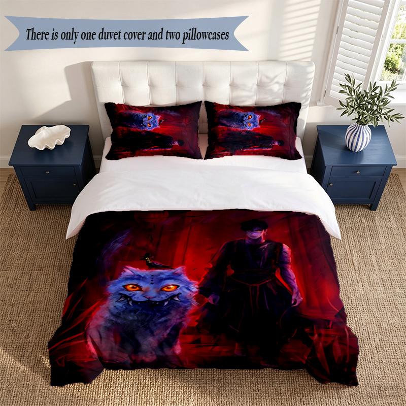 jinu 3‑Piece Bedding Set Soft Microfiber Duvet Cover Pillowcases Comfortable Bed Linen for Bedroom Decoration