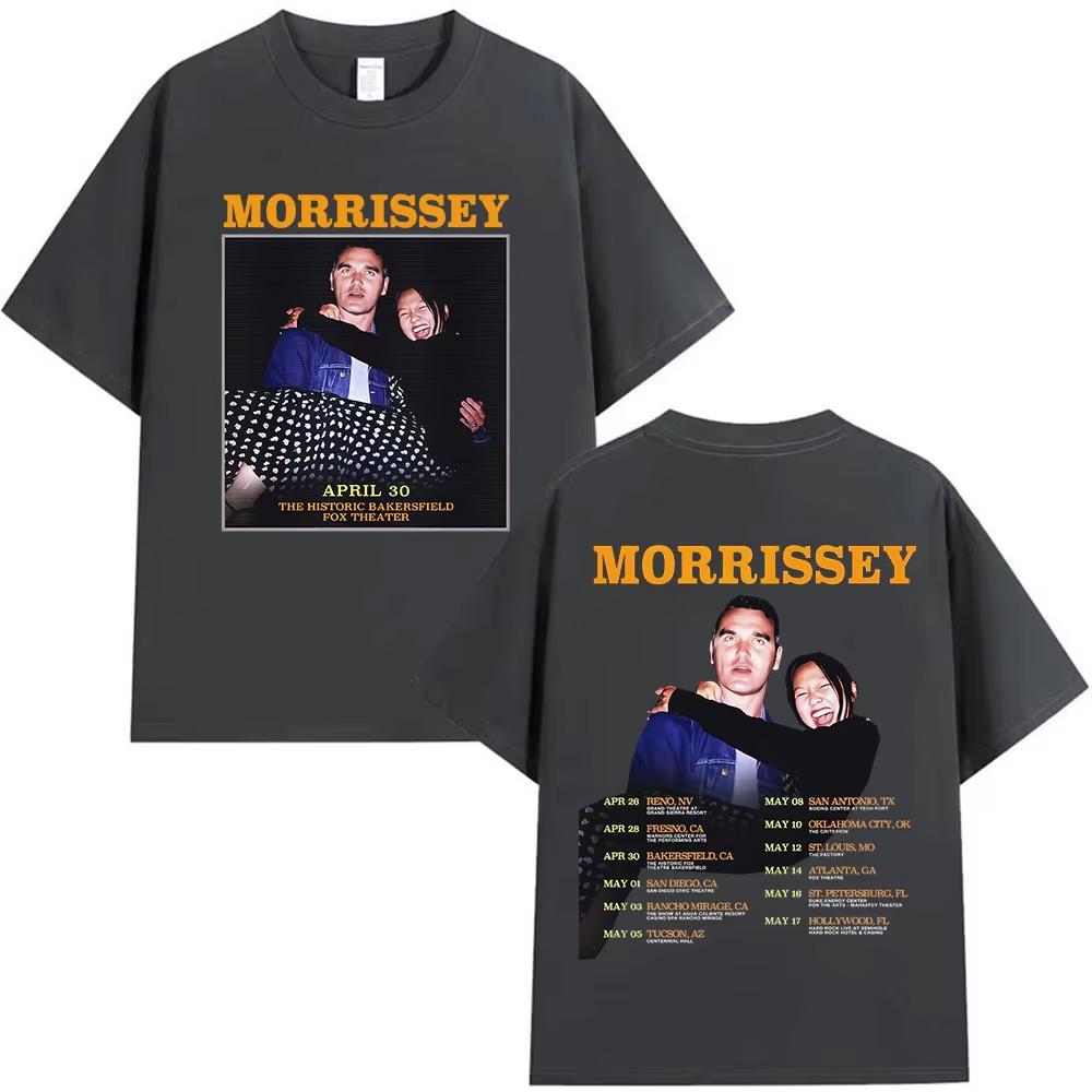 Britain Band Morrissey Tour 2026 Graphic T Shirts Men Women Harajuku Vintage pure Cotton Short Sleeve Tshirt Punk Streetwear