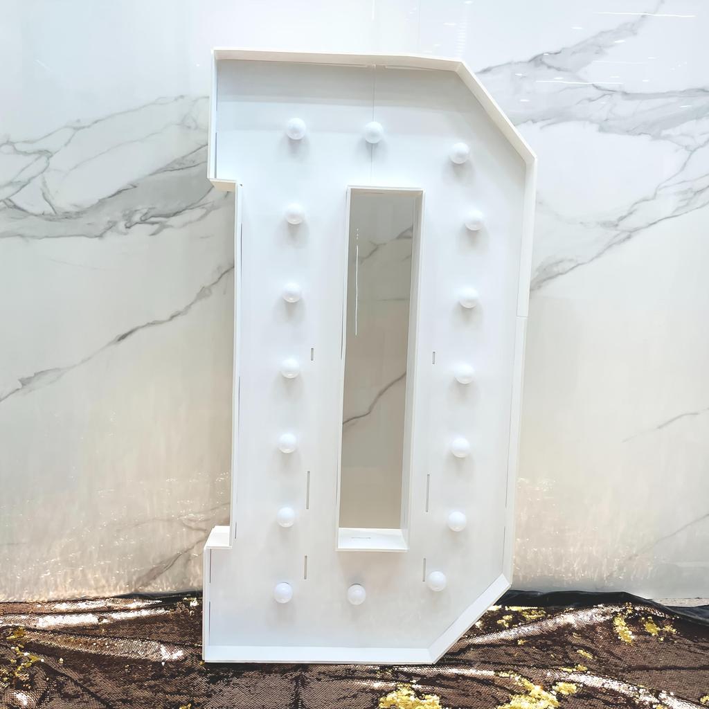 1PC 92CM White Light 3D KT Board Letters Sign-26 Letters & Symbols,Snap-Fit+Stand, for Roman Numerals (XIV/XV/XVI) for Birthday, Anniversary Decor
