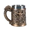 Beer Mug For Men, Beer Mug With Horn Helmet, Stainless Steel Lined Beer Mug, Party Decoration Drinkware Gift(capacity 600 Ml)