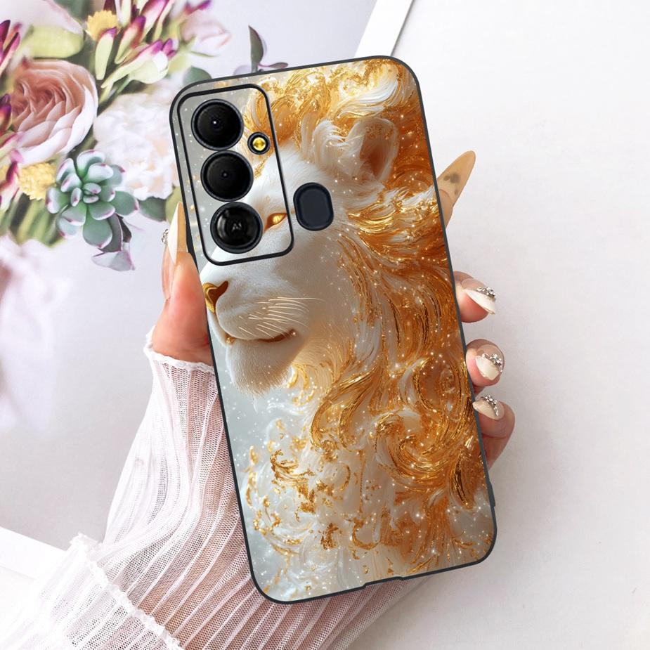 Чехол для Tecno Pop 6 GO BE6j Милый Цветок Бант Расписной Чехол Мягкий ТПУ Чехол для Телефона Для Tecno Pop 6 Pro BE8 Pop6 GO Задняя Крышка Coque