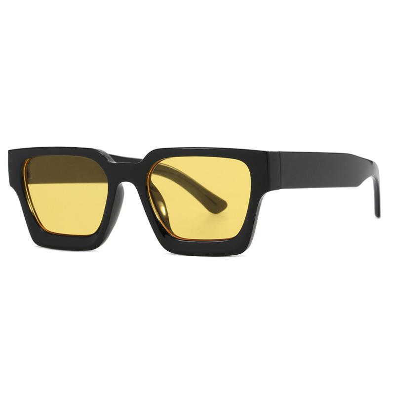 Simple retro thick framed square Sun glasses trendy personalized Sunglasses women 2025