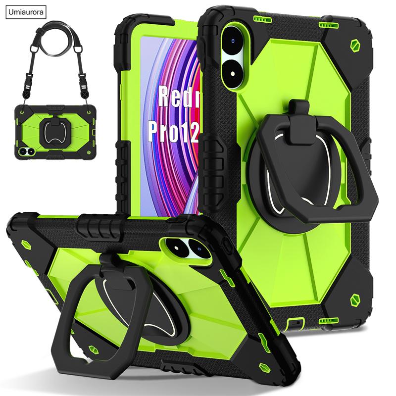 For Xiaomi Redmi Pad2 11" SE 8.7 Pro 12.1" POCO Pad 12.1 Inch Shockproof PC Rugged Tablet Case Pull Ring Stand Strap Cover Funda