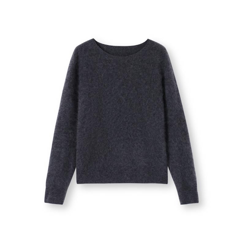 Women's Faux Fur Knit Sweater – Wool & Cashmere Base Layer for Autumn/Winter