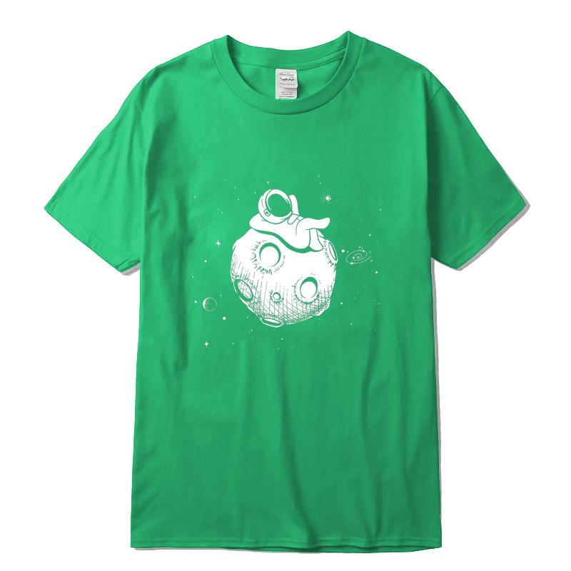 Men Tshirt High Quality 100 Cotton Short Sleeve Fun Casual Astronaut Print Men Tshirt Casual O