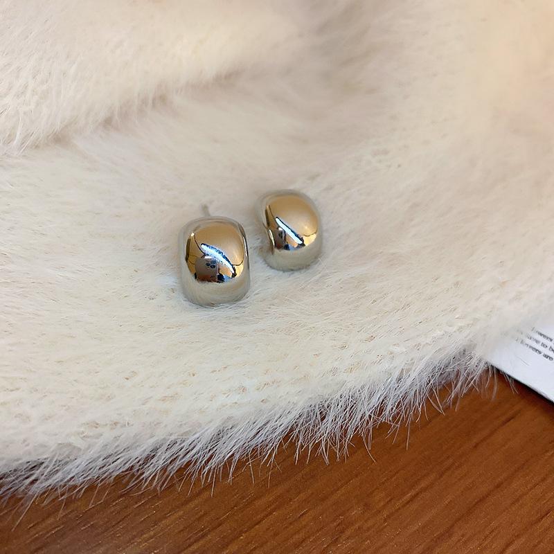 Серьги-гвоздики из простого металла с геометрическим дизайном, нишевые, новые, высококлассные, женские