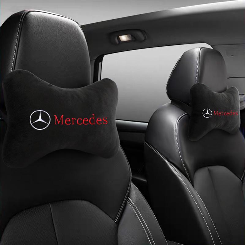 Car Headrest Cover Auto Seat Cover Head Neck Rest Cushion Neck Pillow Seat Cover for Mercedes Benz New B/C/E GLC GLK CLA GLA OQ4