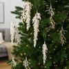 Акриловый Рождественский Сосулька Подвеска Искусственные Листья DIY Поделка Блестящие Рождественские Ветки Реалистичное Украшение для Рождественской Елки