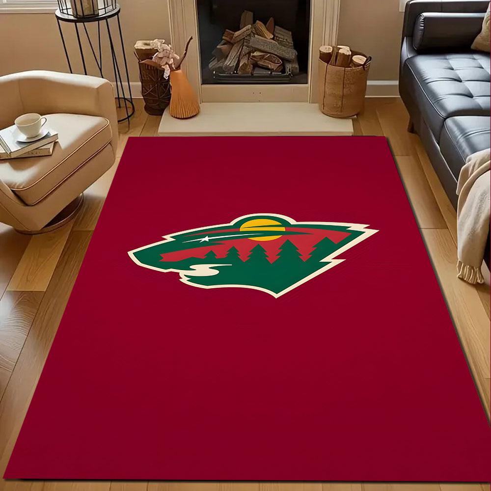 Wild Nature Bear Silhouette Design Patterned carpet, non slip mat suitable for living room and bedroom sofas