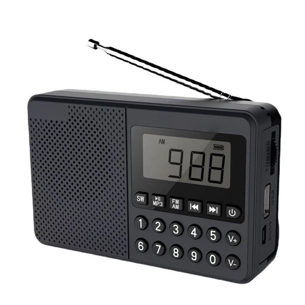 Ручной MP3-плеер FM/AM/SW, двойная антенна, полный диапазон, радио для пожилых, светодиодный цифровой дисплей, 2.1-канальный, поддержка USB-накопителя/TF-карты