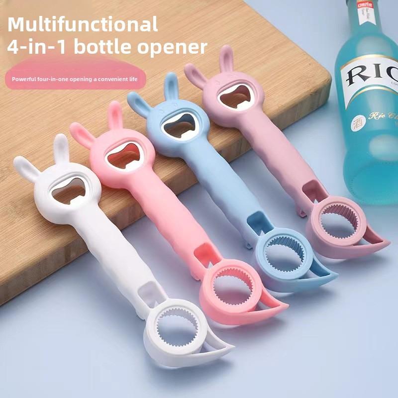 4-in-1 Multifunctional Bottle Opener for Cans, Lids, and Beer