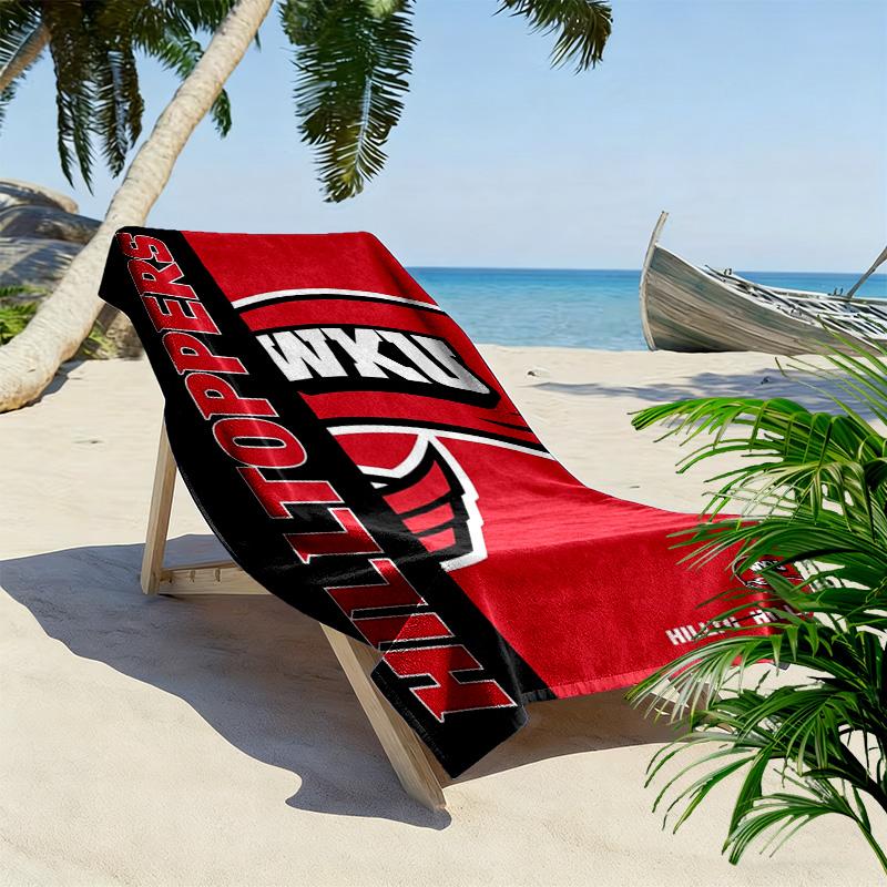 Western Kentucky Hilltoppers Print Beach Towel, Large Soft Quick Dry Towel for Beach Camping Swimming