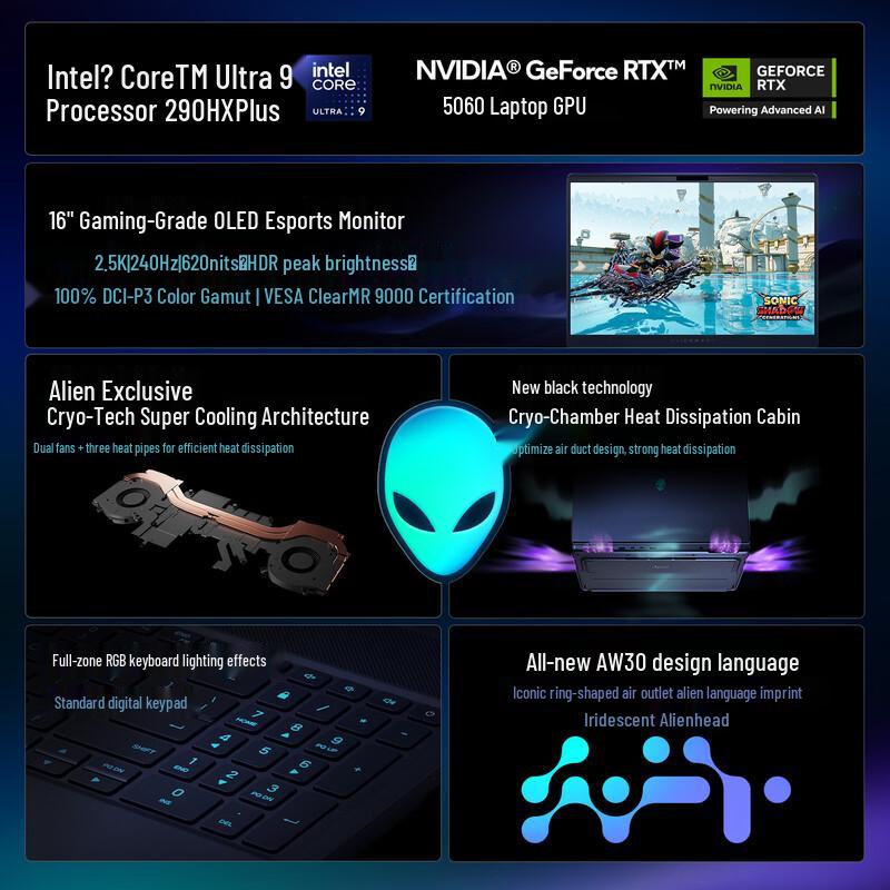 Игровой ноутбук Alienware Starship 16X OLED (Китайская версия)