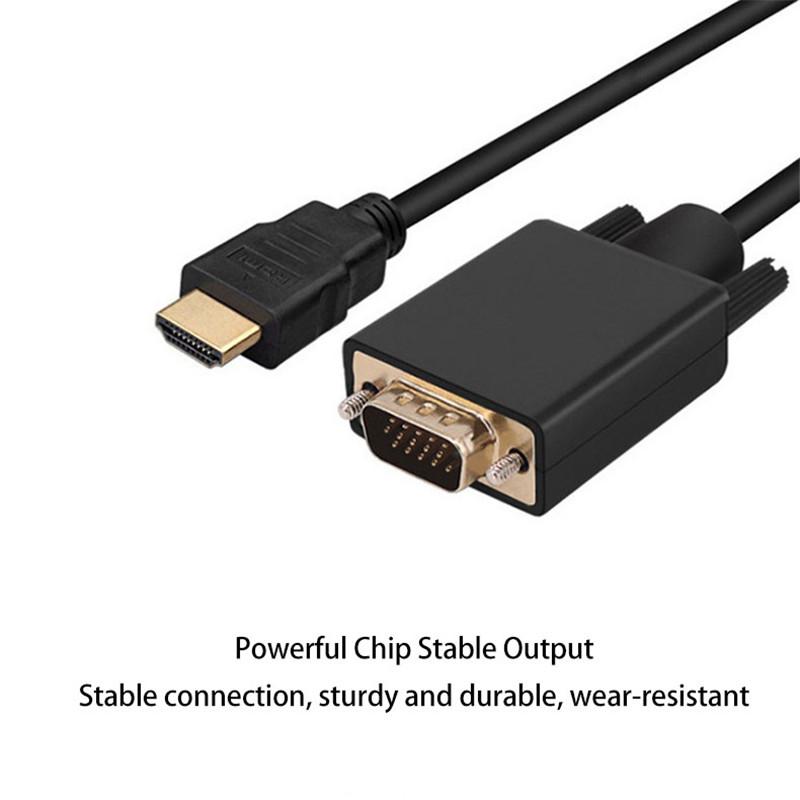 Совместимый с HDMI адаптер VGA HD 1080P конвертер 1,8 м кабель для настольного компьютера ноутбука ПК ТВ приставки монитора