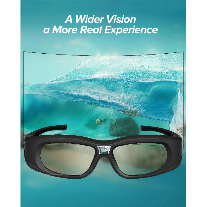 DLP Active Shutter 3D Glasses 96~144Hz For Optoma Acer Home ViewSonic ViewSonic
