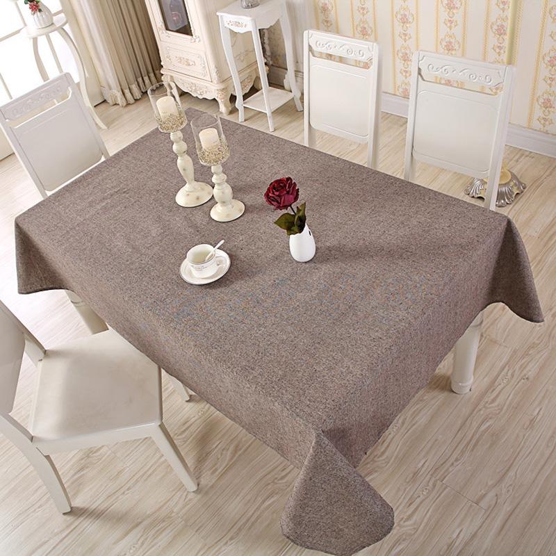 Simple Solid Color Cotton Linen Tablecloth Rectangular Tablecloth Dust-proof Table Cover Home Dining Room Decoration Tablecloth