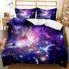 3D Galaxy Duvet Cover Set Single Double Twin/Queen 2pcs/3pcs/4pcs Bedding Sets Universe Outer Space Themed Bed Linen 2