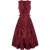 Women's Vintage Solid Color Lace Collar Cos Dress
