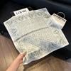 Постепенное изменение простой имитации шелка печать квадратный шарф шаль шарф ощущение шеи маленький квадратный шарф головной платок шелковый шарф женский