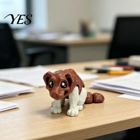 Desktop Decorative Sculpture Articulated Dog Figurine, 3D Printed Cute Puppy with Movable Joints, Decoration Colorful Desk Pet for Home Office, Stress
