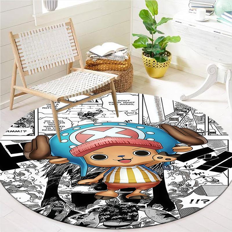 One Piece Tony Tony Chopper Round Area Rug Carpet Rug For Living Room Bedroom Sofa Playroom Decor Nonslip Floor Mat