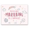 [A3629] - Ceramic Magnet 'Godmother' Pink (best Godmother In the Universe) - 8x6cm