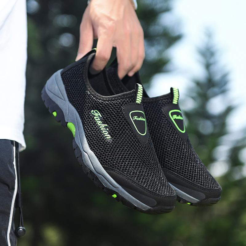 Мода Летняя мода повседневная пляжная обувь мужская сетчатая дышащая обувь на плоской подошве кроссовки удобные кроссовки Zapatos De Hombre Бесплатная доставка