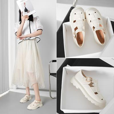 Тапочки женские летние модные милые домашние с толстой подошвой плетеные полые тапочки для ношения на улице