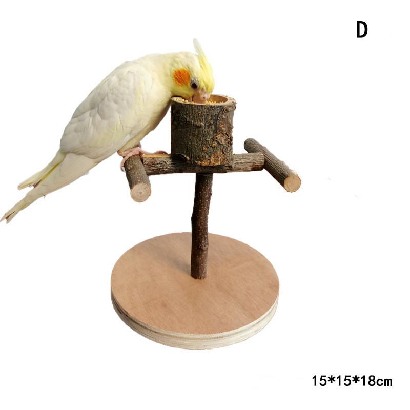 Solid Wood Parrot Stand Training Bird Stand Parrot Toys Desktop Training Stand Pole Interactive Playground Small Pet supplies