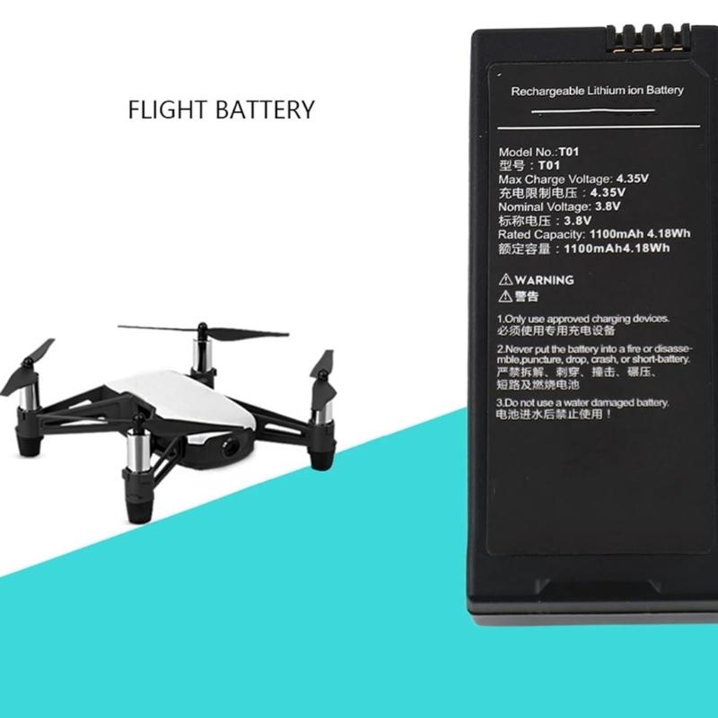 High Capacity 1100mAh Replacement Battery Compatible for Tello Remote Control Drones Extended Flight Time Secure Design