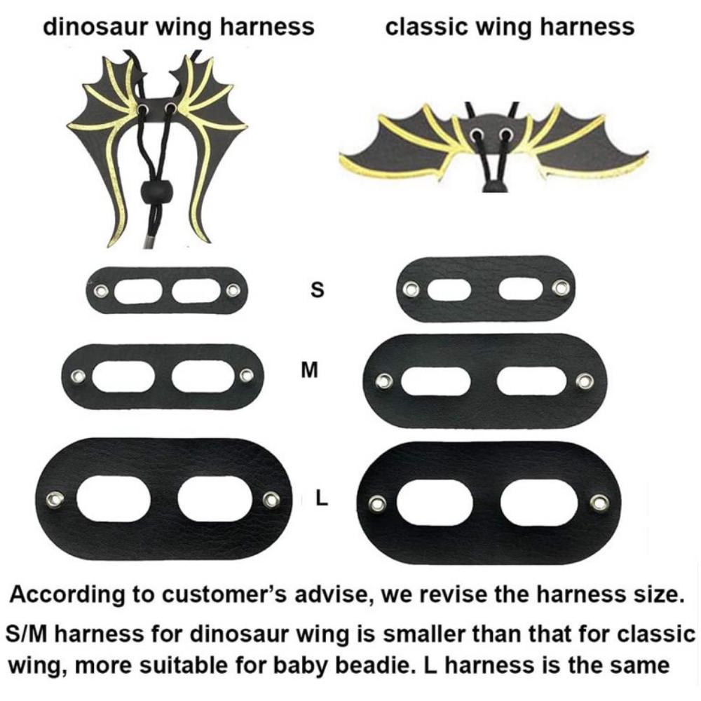 Поводок для ящерицы бородатого дракона — упаковка из 3 размеров Поводок для поводка ящерицы с крыльями динозавра для рептилий, бородатых драконов