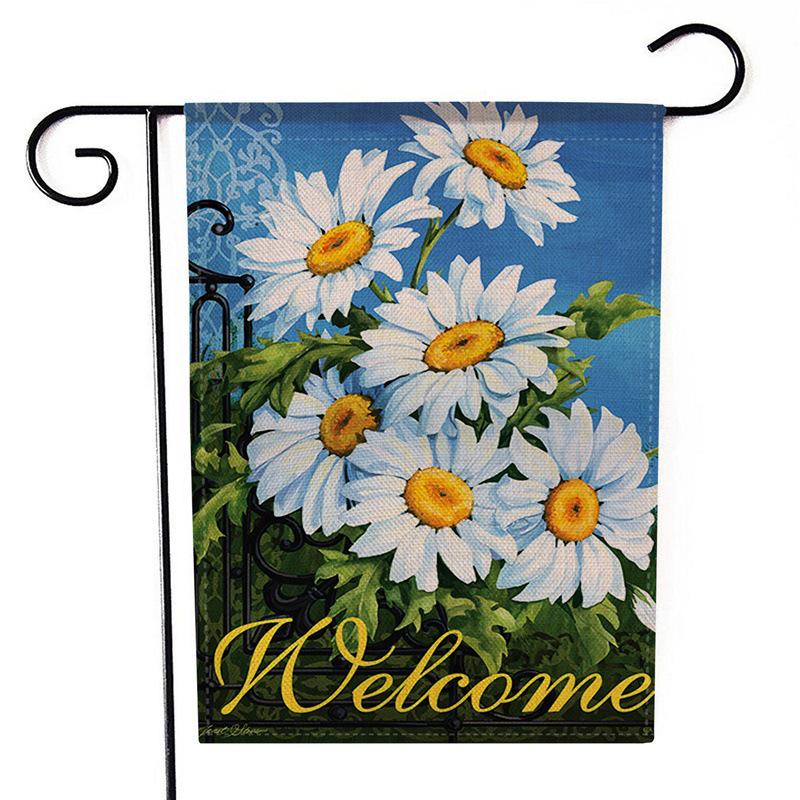 Charming Bee Floral Garden Flag: Stylish Outdoor Decor Pendant