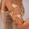 Elegant Metal Open Cuff Bangle Adjustable Armlet Jewelry Fashion Butterfly Arm Chain  Banquet
